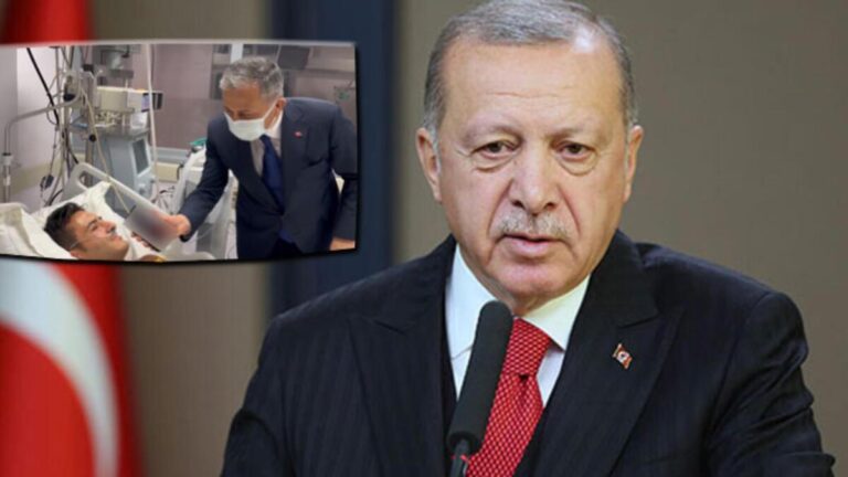 Le Président Erdoğan a rencontré le policier blessé