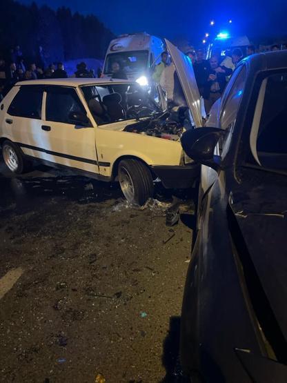 Accident de chaîne à Bolu !  4 voitures sont entrées en collision : 9 blessés