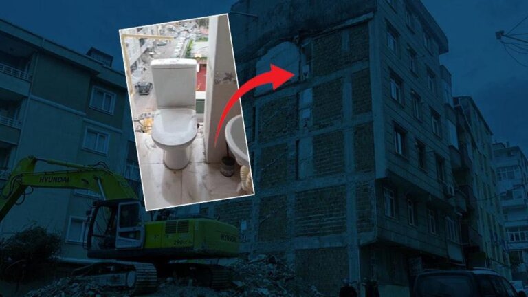 Il s'est avéré qu'il n'y avait pas de mur lors de la démolition : les toilettes sont restées exposées