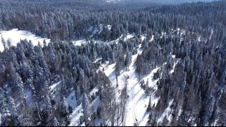 La neige en haute altitude a créé des images dignes d'une carte postale