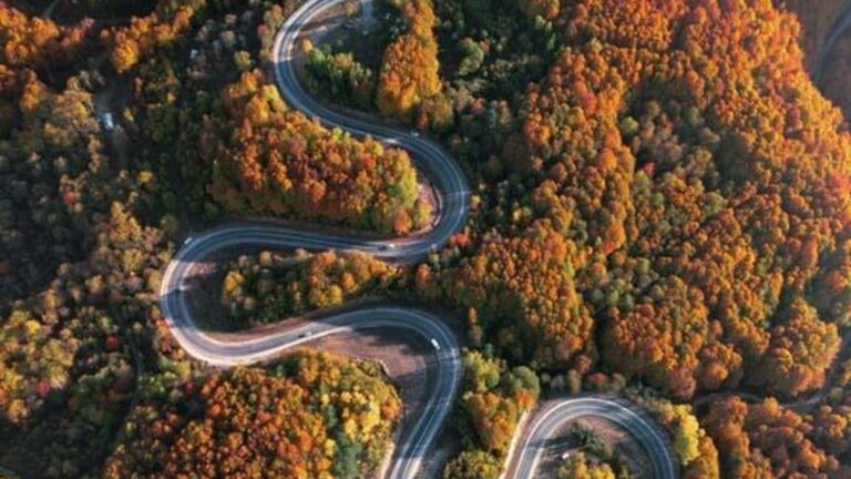 Beauté automnale unique dans les montagnes Domaniç