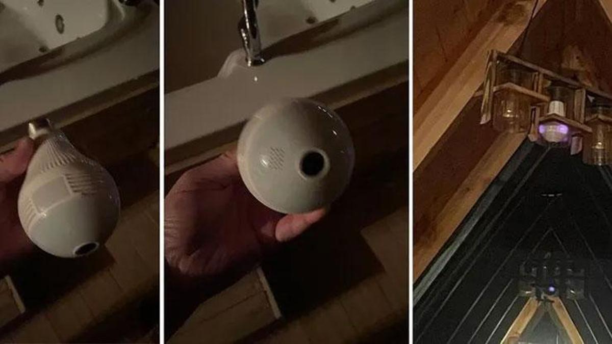 La caméra cachée a été trouvée dans la lampe! Nouveau développement en honte bungale