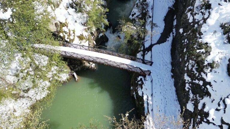 Snow Beauty in Ulukaya Waterfall and Canyon