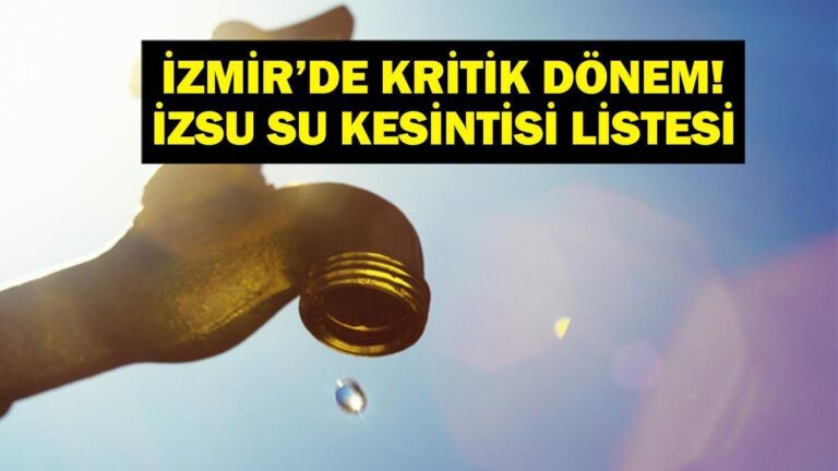 10 août Détail de l'eau İzmir | Combien de temps la coupe de l'eau İzsu İzmir se poursuivra-t-elle? Quels districts seront affectés par la panne d'eau d'Izsu?