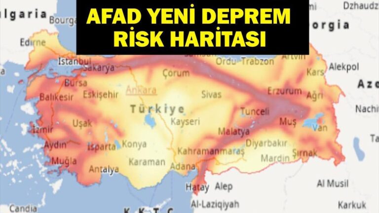 AFAD NOUVEAU MAPE DE SERVICE: La carte du tremblement de terre de l'AFAD a été renouvelée! Risque de tremblement de terre à Türkiye où se trouvent les moindres provinces? Quelles provinces présentent un risque élevé de tremblement de terre? Afad Türkiye Map de tremblement de terre!