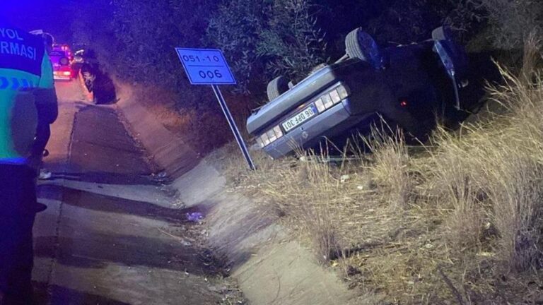 Accident de Druel à Mersin! La voiture a roulé: 1 mort, 3 gravement blessés