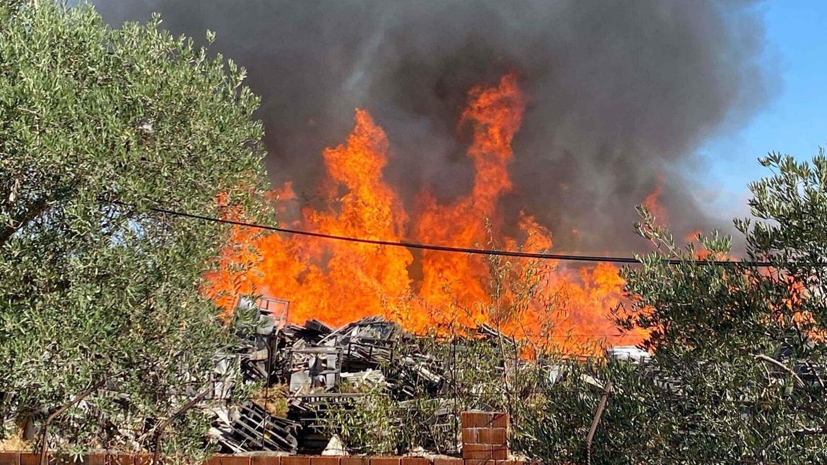 Un incendie dans l'usine de palettes à Manisa: 5,5 heures d'intervention ont été prises sous contrôle