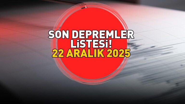 LISTE DES DERNIERS SÉISMES 22 DÉCEMBRE 2025 | Y a-t-il eu un tremblement de terre, où et avec quelle intensité ? Observatoire Kandilli-AFAD annoncé ! Bolu, Bursa, Kars, Manisa…