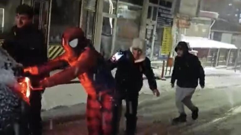 Spider-Man est venu en aide au conducteur bloqué