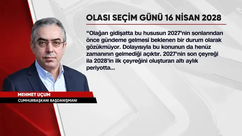 Mehmet Uçum a souligné : LA DATE DES ÉLECTIONS EST LE 16 AVRIL 2028 ?